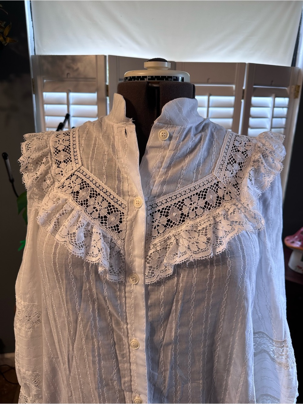 Vintage Christian Dior Loungewear Robe Nightgown Victorian Lace